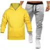 Mäns Tröjor 2021 Mode Men Sweatshirt Sportsuppsättningar Vinterjacka + Byxor Casual Track Suit Brand Sportswear Tracksuits Ma