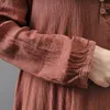 Casual Dresses 2021 Summer Style Fashion Women Peasant Ethnic Bohemian Cotton Linen Long Sleeve Gypsy Maxi Dress