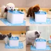 Kennels Pens Haustier-Wasserbrunnen für Katzen und Hunde mit Filter, Silikonmatte, automatischer Katzenspender, Blau