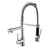 multifunctional cold and hot water mixing spring faucet Copper Kitchen pull-out sink