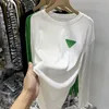 Damska koszulka zimowa moda łata zwykły z długim rękawem Loose All-Mecz Ladies Basic Top Tee Green White Proste Casual Tshirt
