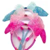 Glowing rabbit hair hoop cute airbag hairband a pinch ears will move selling cute headdress Led Rave Toy