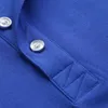 Drop Polo Manica corta Uomo Estate Casual Pianura Ping-pong Nero Blu scuro Abbigliamento da ufficio Solid Polos De Hombre 3XL 210609