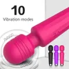 10 velocidades dupla vabração av vibradores recarregável varinha mágica massageador corpo pescoço massagem gspot clitóris vibrador brinquedos sexuais adulto p2506345