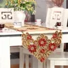 XT chemin de table européen broderie élégant tissu organza tissu brodé coureurs rustiques couverture de décoration de mariage 210709