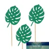 3pc Baby Shower Jungle Tropical Party Green Leaf Cake Topper Foglie Cupcake Toppers Wild One Birthday Party Cake Decoration