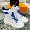 Designers Squad Casual Shoes Women Luxury Platform Sneakers Ladies Cotton Canvas Leather Trainers Thickened Treaded Rubber Outsole Shoe