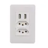 Smart Power Plugs Wand Brasilien Sockel 15A Brasilien Standard Doppel Soquete 5V 2100mA Dual USB-Ladegerät Anschluss 115mm * 75mm AC 110 ~ 250V