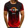 Gradiente quente venda engraçado pc cp uprocessor amd ryzen algodão camiseta para homens top t te homens camuflagem g1222