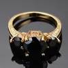 Wedding Rings Vintage Female Black Crystal Stone Jewelry Yellow Gold Color For Women Big Bride Round Engagement Ring1478403