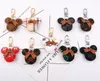 Mouse Design Car Keychain Favor Flower Bag Pendant Charm Jewelry Portachiavi Holder for Men Gift Fashion PU Leather Animal Portachiavi Accessori 18 colori