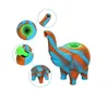 Pipe à eau en silicone 4,9 pouces Motif éléphant Mini Bubbler Aléatoire de qualité alimentaire colorée avec bol en verre Oil Dab Rig Narguilé Bong Pipes