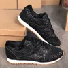 Alta qualidade barato mulheres sapatos de luxo designer sneaker couro low-top treinadores com lantejoulas outono sapatos casuais tamanho grande 35-43