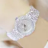 Bs Bee Sister Diamond Women Watches Luxury Brand Small Dial Kvinna Rose Guld Ladies Rostfritt Stål Lås Bayan Kol Saati 210616