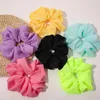 Lady Chiffon Hairscrunchs Femininas Meninas Sólidas Elastic Hair Bands HaperRope Titular De Cabelo Grande Intestino Esportes Scrunchie