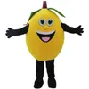 Desempenho Amarelo Lemon Mascot Traje Halloween Fantasia Vestido de Festa de Publicidade Potescas Carnaval Unisex Adultos Outfit