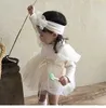 Born Baby Girls Clothes Tutu Spódnica Romper Koreańska Księżniczka Onesie Sukienka na małe niemowlę malucha Odzież z pałąkiem 210529