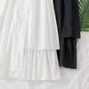 Korobov Neue Chic Koreanische Hohe Taille A-linie Röcke Adrette Unregelmäßige Gefaltete Faldas Mujer Sommer Solide Weiß Rock 210430