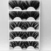 5 Pairs/lot 25MM 3D Mink False Eyelashes Soft Wispies Handmade Super Long Cruelty-free Volume Makeup Fake Eye lashes J057