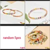 Charm smycken5pcs/parti slumpmässiga uppsättningar blandade färgglada tila pärlor armband för kvinnor miyuki armband regnbåge gåva boho sommar pulseras mujer droppe