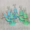 Glow in the dark silicone bong smoking water pipe hookahs bongs dab rigs tobacco pipes with quartz banger Glass Reclaim Catcher