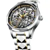 Oglądaj zegarek na rękę luksusowy luksusowy biznes luksusowy mechaniczny na nadgarstek Wodoodporny świecy szkielet stalowy Cloc