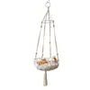 Cat Beds & Furniture Breathable Hollow Hanging Basket Cotton Line Flower Pot Fruit Pet Swing Net Bag Gift Home Decor