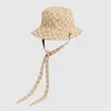 Trendy Double Sided Pattern Bucket Hat Men Women Bandage Fisherman Hats 2 Sides Satin Letter Cap Unisex Outdoor Hip Hop Caps Deisgner With Label