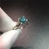 Round Cow Head Blue Diamond Test Passe Moissanite Ring Silver 925 Sapphire Jewelry Female Engagement Gift56273937417355
