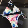 Designerka strojów kąpielowych damstwa akwarelowa litera damska bikini dzieci projektanci kostiumów kąpielowych męskie szorty plażowe letnie wakacje rodzic-dziecko strój 85qr