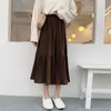 WERUERUYU Korean Fashion Summer Skirt Female Chiffon High Waist Pleated Skirts Womens HarajukuFaldas Mujer Dropship 210608