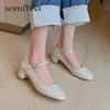 SOPHITINA Spring Autumn Women's Shoes Mary Jane Classics Cute Round Toe Shoes TPR One-line Buckle Comfortable Female Pumps AO602 210513