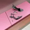 2021 Classic Ladies Stiletto Gold Heel Padlock Sukienka Buty Sexy Spioste Toe Red Party Sandals