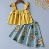 Costume d'été fille ensemble vêtements haut + jupe à motif de fruits 2 pièces Style de vacances vêtements pour enfants enfants s 210528