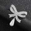Pins Brooches Personality High-end Fashion Copper Brooch Pin Bow Temperament Zircon Party Banquet High Quality Jewelry Seau22