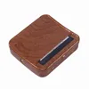 Rökning Tillbehör 70mm Bärbara cigaretter Förvaringslådor Metal Wood Grain Automatic Cigarette Maker Set Tobacco Box