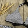 Micro Striped Bikini Set двух частей купальник пэчворк Bandage Push Up Sexy купальный костюм женщин Купальники Biquini S 210630