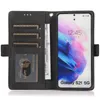 Étuis de téléphone portefeuille pour Samsung Galaxy S21 S20 Note20 Ultra Note10 Plus Boucle magnétique en cuir PU avec béquille et fentes pour cartes