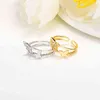 Exquisite Hollow Butterfly Zircon Rings Finger For Women Adjustment Open Animals Rings Engagement Wedding Jewelry Party Gifts G1125