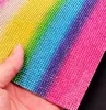 Rainbow Crystal Rhinestones Sticker DIY Craft Party Decoration Self-Adhesive Glitter Glitter Gem Sheets for Cell Phone Car Present Decor 9.4 x 7.9inch