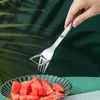 Utensili per verdure Multifunzione 2 in 1 Forchetta per frutta in acciaio inox Anguria Taglierina Taglierina Gadget da cucina CCA7293