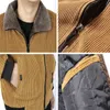 DIMUSI hiver hommes Bomber veste mode homme velours côtelé coton chaud rembourré manteaux décontracté Outwear thermique vestes hommes vêtements Y1122