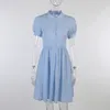 Women Lolita Maid Cosplay Fairy Grunge Bubble Dress Summer Fashion Buttons Short Puff Sleeve High Waist Vintage Y2K Clothes 210517