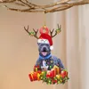 2021木製のかわいい犬のクリスマスツリーの飾りクリスマス粉砕防止球の置物の装飾のキリストティティティティティティティティティティティティックパーティーDIYの祝福の子犬の鹿のペンダント彫刻ギフト