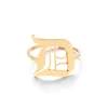Anéis de aço inoxidável de cor de ouro prata ajustável 36 anel de letras para mulher abrindo casal anel de dedo aniversário jóias presente