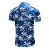 Fashion Flower Design Short Sleeve Casual Shirts Men's Hawaiian Blouse Summer Clothing Plus Asian Size 5XL 6XL 210809