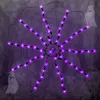 LED Svart Spindel Web Light String till 60cm Purple Spindlar Nätljus för Party Halloween Ghost Festival Decoration Battery Operated