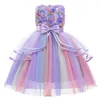 Księżniczka Bow Kwiat Dziewczyna Dress Lato Tutu Wedding Birthday Party Dresses Dla Dziewczyn Kostium Dla Dzieci Nowy Rok Dzieci Ubrania Q0716