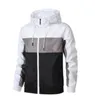 2021 nouvelle vente chaude hommes femmes luxe nouvelle marque sport coupe-vent vestes couleurs patchwork contrat veste imperméable fermetures à glissière jusqu'à manteaux à capuche