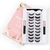 10 paar magnetische wimpers en eyeliner met pincet Lash Extension Mink Set Natuurlijke look Handgemaakt Herbruikbaar Geen lijm nodig Groothandel Make-up Valse wimpers